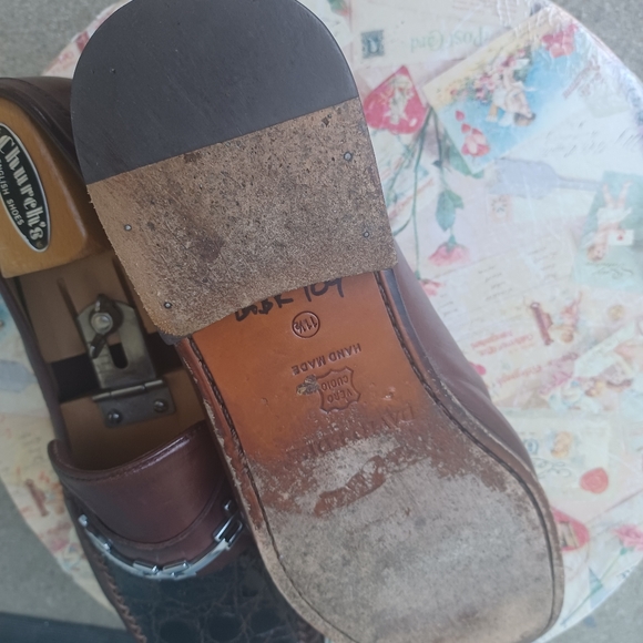 David Eden brown handmade leather loafers 11.5 - Picture 4 of 5